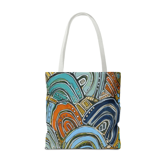 "Tsunami Mid Mod" Tote Bag|  Abstract Colorful Arches Tote Bag | Geometric Pattern, Boho Art Print