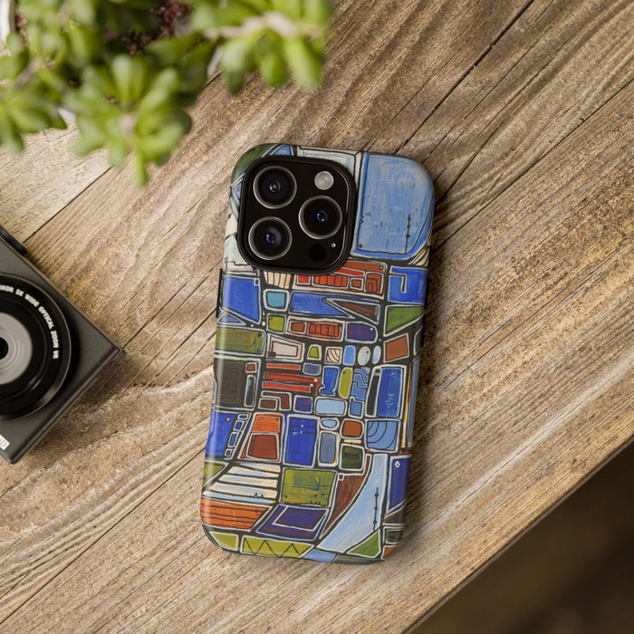 Abstract Mosaic Tough Phone Case — Colorful Geometric  Protective Cover