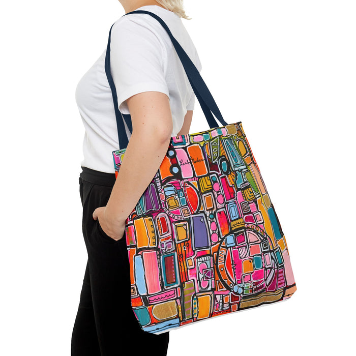 Pink Pony Club Colorful Abstract Tote Bag, Art-Inspired Shopping Bag, Eco-Friendly Carry All, Gift for Art Lovers, Beach Bag, Everyday Use