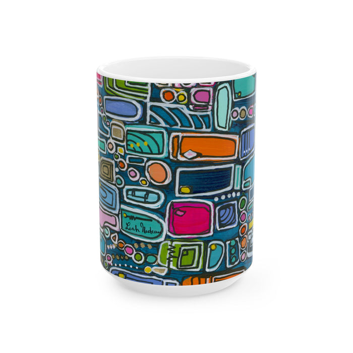 Abstract Color Block Mug — Modern Geometric Ceramic Coffee Cup (11oz/15oz)