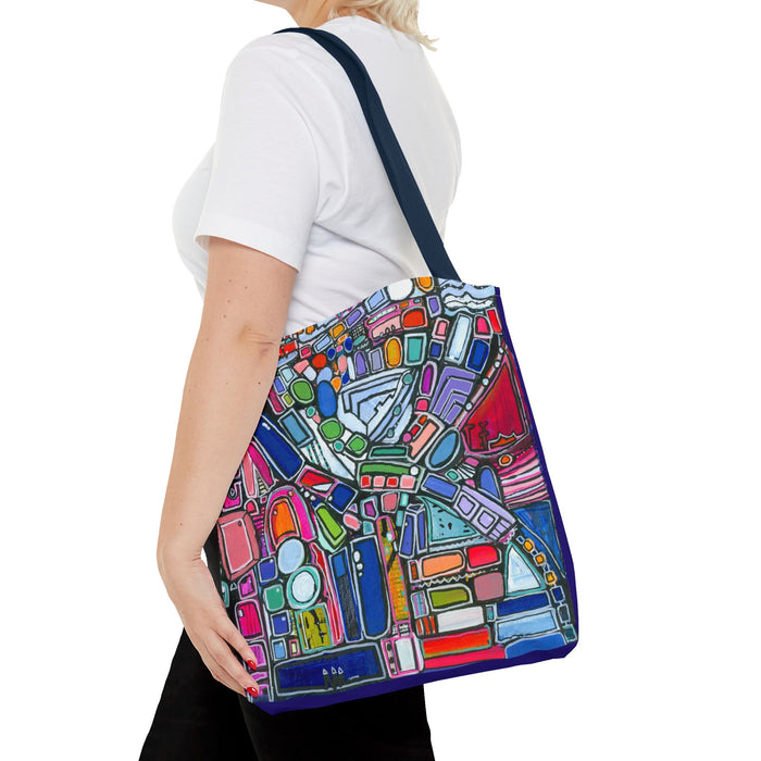 Abstract Colorblock Tote Bag — Vibrant Geometric Art Print