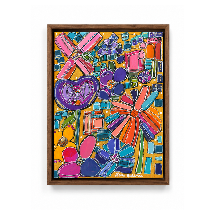 "Gilded Garden" Abstract Geometric Floral Fine Art Print