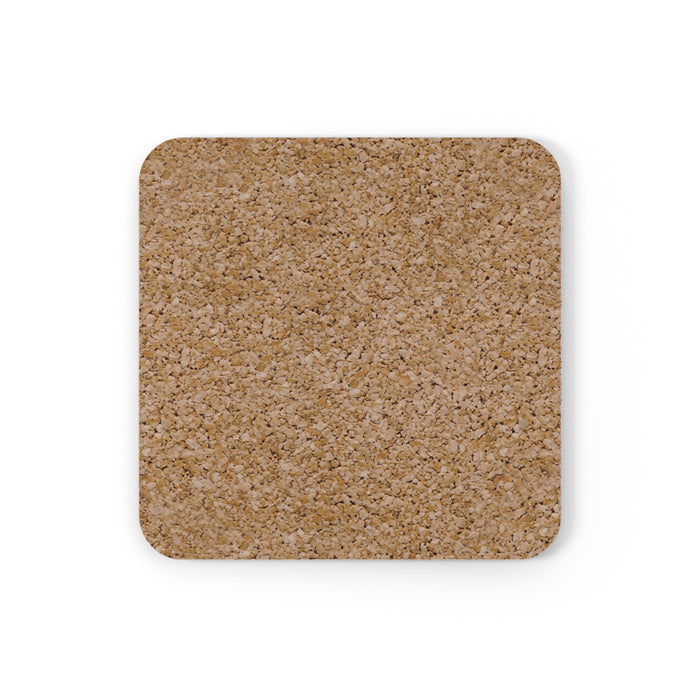 Abstract Teal Geometric Coaster Set (4) — Modern Hardboard Coasters with Cork Bottom