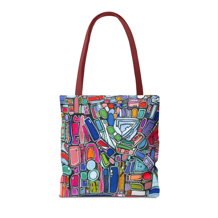 Abstract Colorblock Tote Bag — Vibrant Geometric Art Print