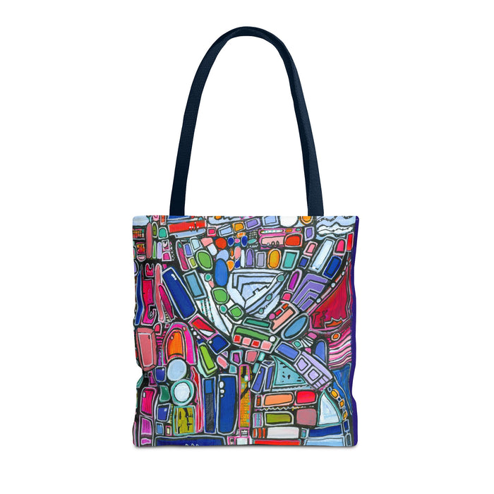 Abstract Colorblock Tote Bag — Vibrant Geometric Art Print