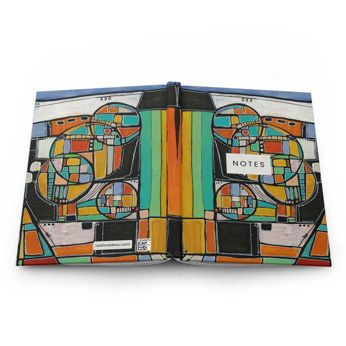 Abstract Geometric Notes Hardcover Journal — Colorful Modern Art Notebook