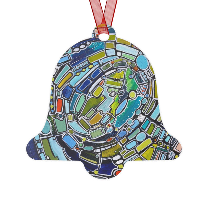 "Green Vortex" Metal Ornament