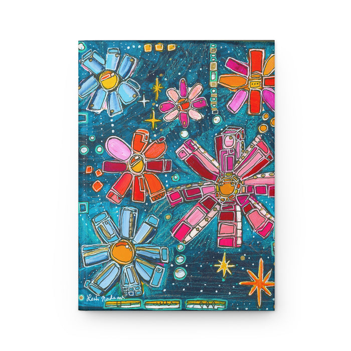 Floral Galaxy- Hardcover Journal- Mid Century Modern Space Floral Notebook