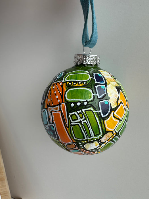 Green, orange and Blue Plastic Ornament