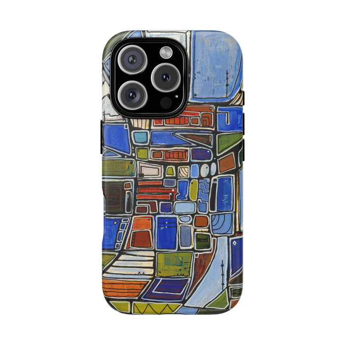 Abstract Mosaic Tough Phone Case — Colorful Geometric  Protective Cover