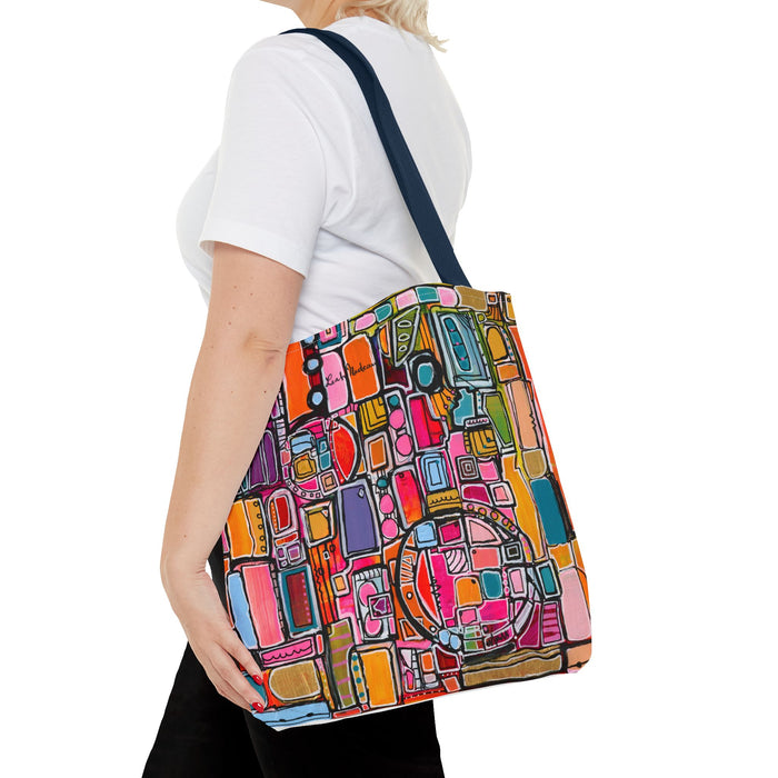 Pink Pony Club Colorful Abstract Tote Bag, Art-Inspired Shopping Bag, Eco-Friendly Carry All, Gift for Art Lovers, Beach Bag, Everyday Use