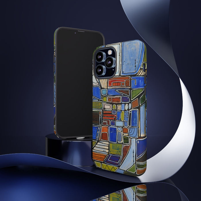 Abstract Mosaic Tough Phone Case — Colorful Geometric  Protective Cover