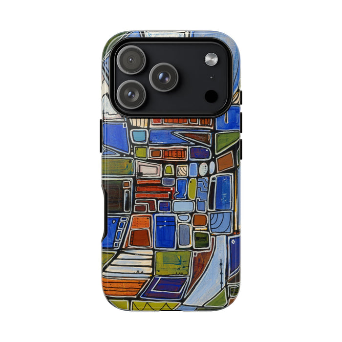 Abstract Mosaic Tough Phone Case — Colorful Geometric  Protective Cover