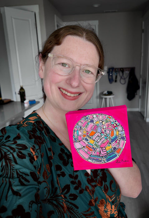 Razzle Dazzle Rose- Original Painting by Leah Nadeau