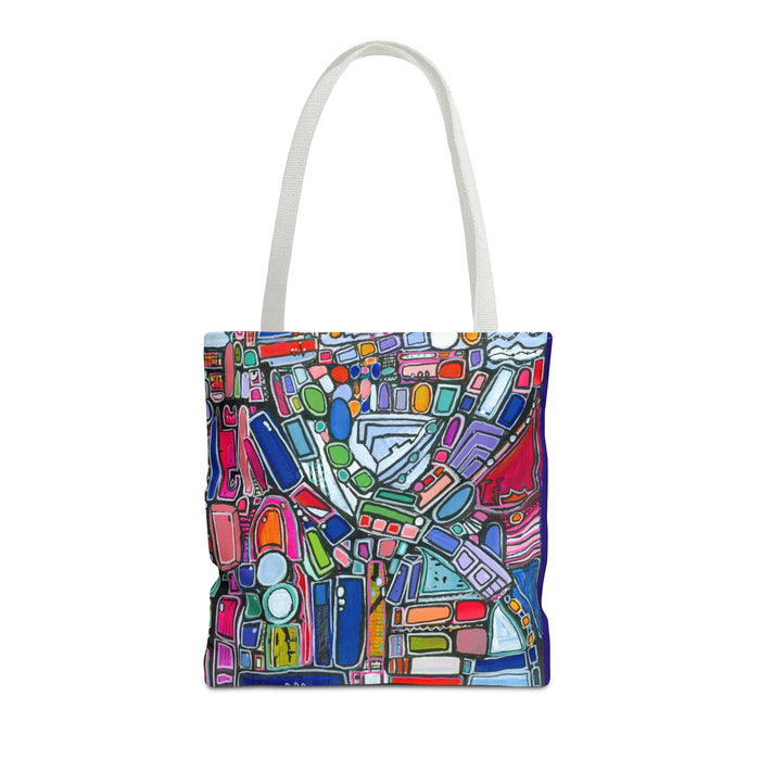 Abstract Colorblock Tote Bag — Vibrant Geometric Art Print