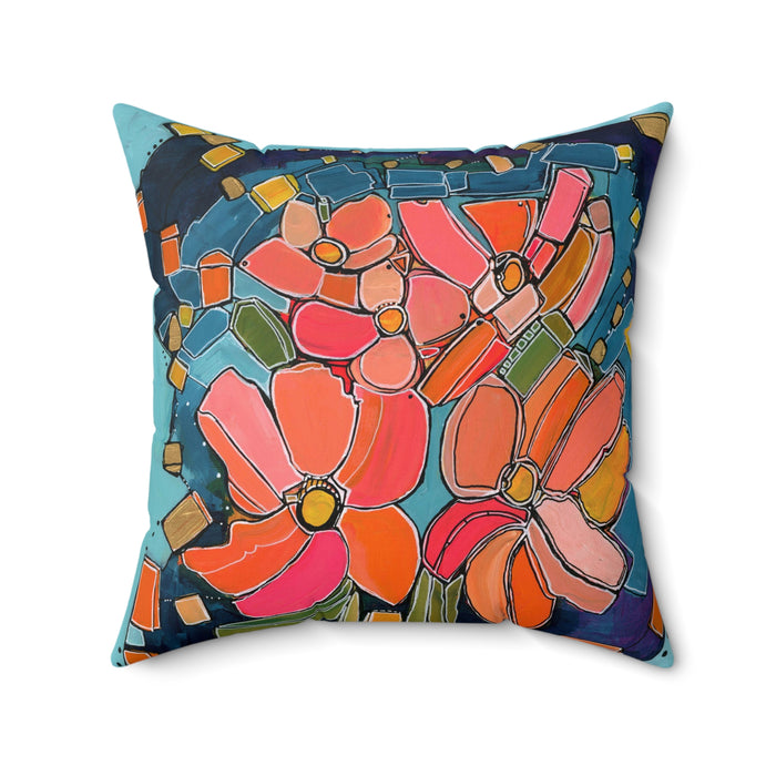 Fireflies and Daisies Throw Pillow