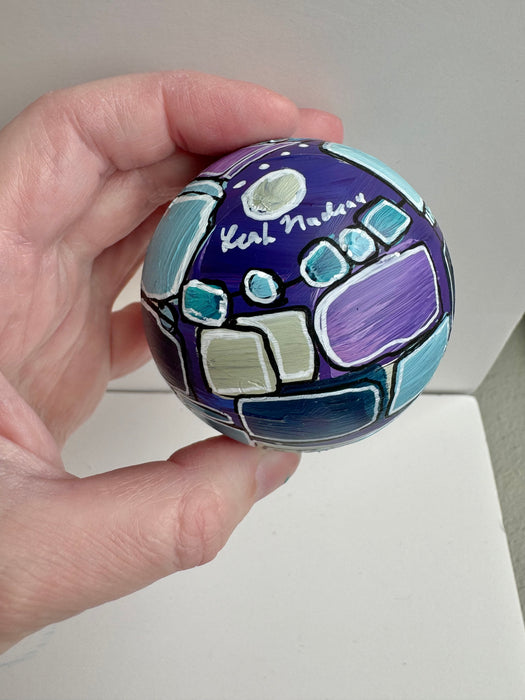 Purple, Teal and Silver Plastic Ornament