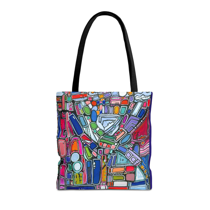 Abstract Colorblock Tote Bag — Vibrant Geometric Art Print