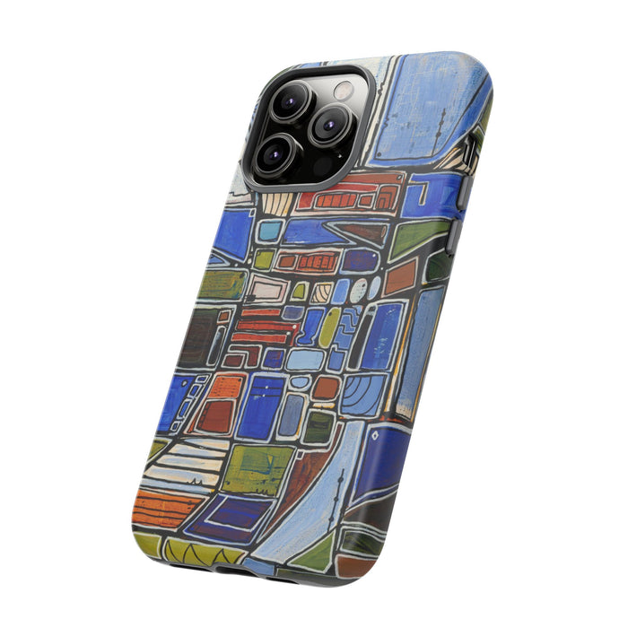 Abstract Mosaic Tough Phone Case — Colorful Geometric  Protective Cover