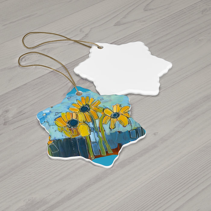 Leah's Sunflowers Ceramic Ornament
