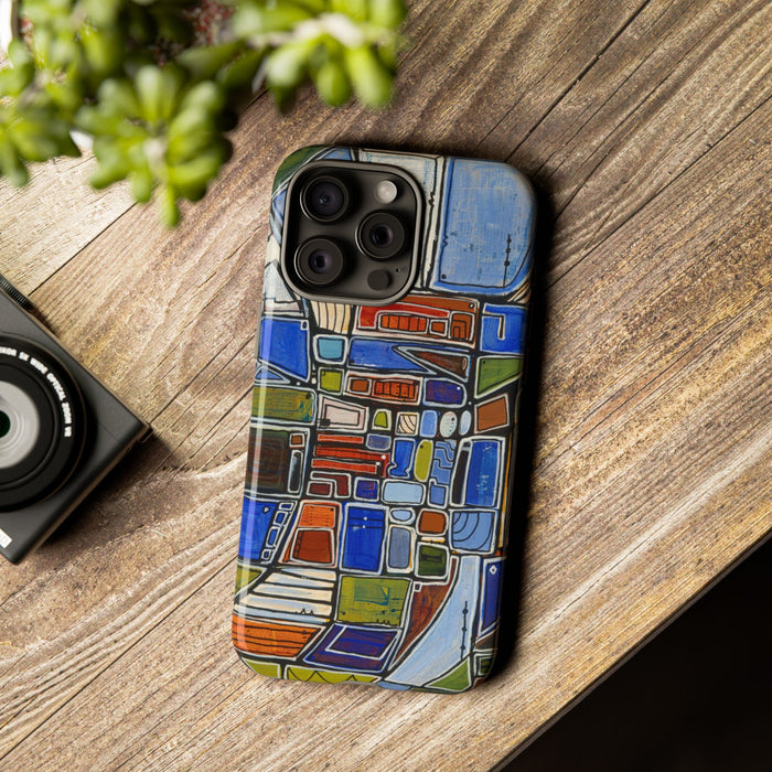 Abstract Mosaic Tough Phone Case — Colorful Geometric  Protective Cover