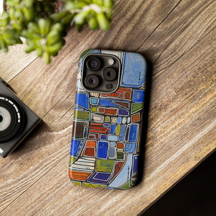 Abstract Mosaic Tough Phone Case — Colorful Geometric  Protective Cover