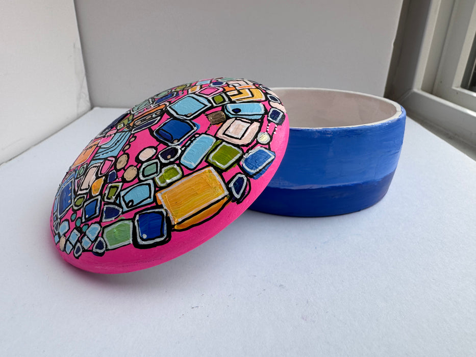 Pink Memory Vessel- original hand painted ceramic