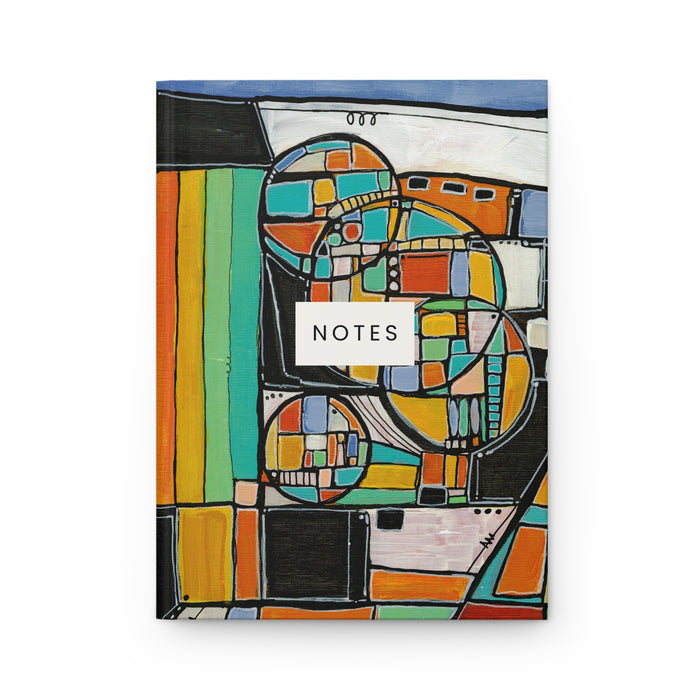 Abstract Geometric Notes Hardcover Journal — Colorful Modern Art Notebook
