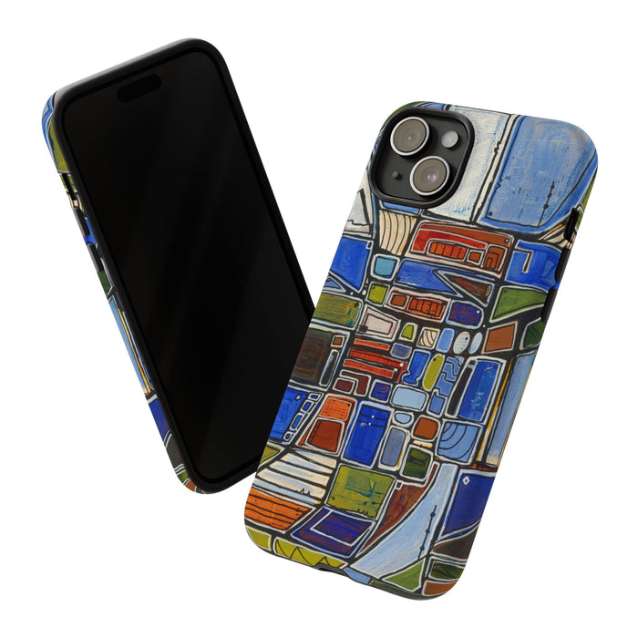 Abstract Mosaic Tough Phone Case — Colorful Geometric  Protective Cover
