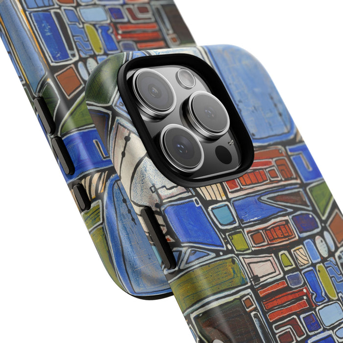 Abstract Mosaic Tough Phone Case — Colorful Geometric  Protective Cover
