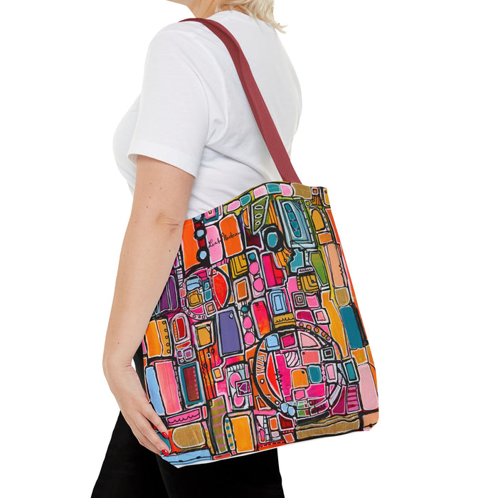 Pink Pony Club Colorful Abstract Tote Bag, Art-Inspired Shopping Bag, Eco-Friendly Carry All, Gift for Art Lovers, Beach Bag, Everyday Use