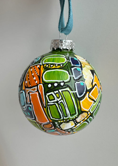 Green, orange and Blue Plastic Ornament