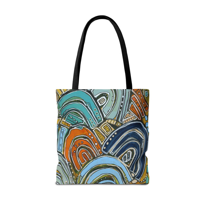 "Tsunami Mid Mod" Tote Bag|  Abstract Colorful Arches Tote Bag | Geometric Pattern, Boho Art Print