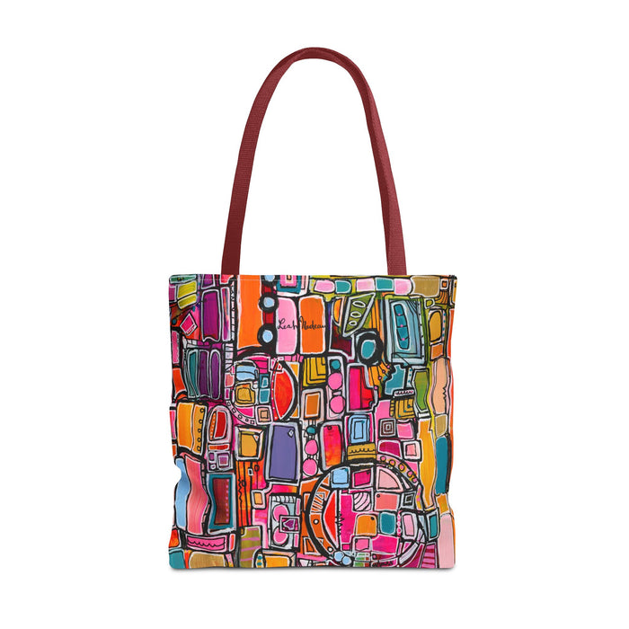 Pink Pony Club Colorful Abstract Tote Bag, Art-Inspired Shopping Bag, Eco-Friendly Carry All, Gift for Art Lovers, Beach Bag, Everyday Use