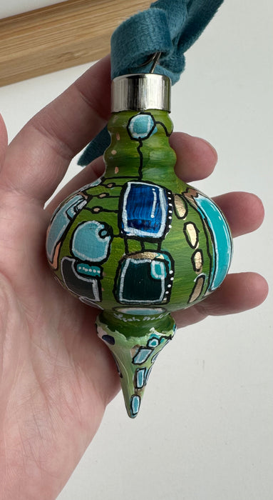 Green and Blue Ceramic Ornament