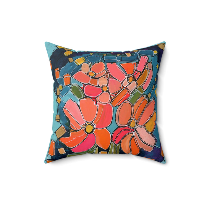 Fireflies and Daisies Throw Pillow