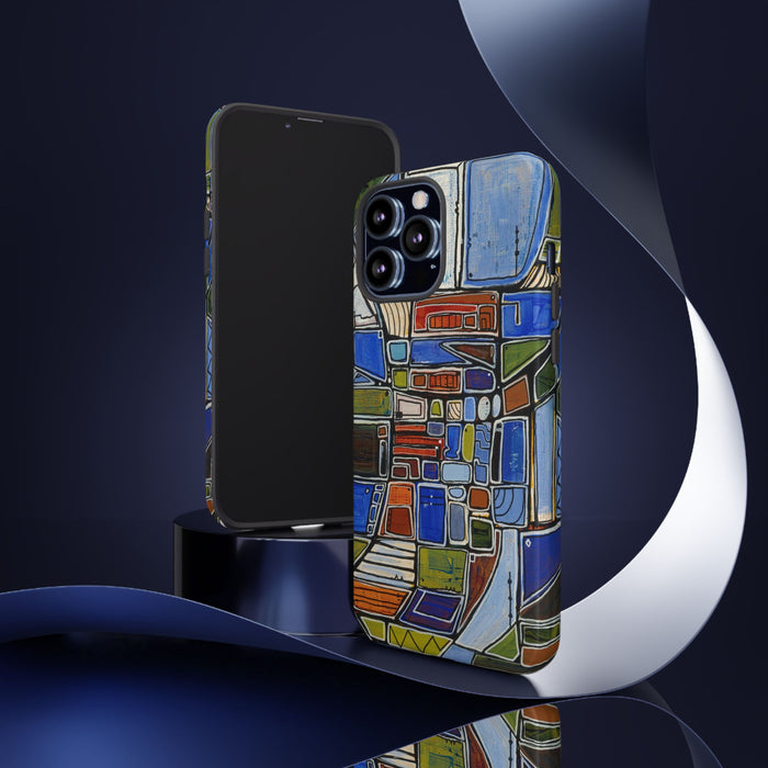Abstract Mosaic Tough Phone Case — Colorful Geometric  Protective Cover