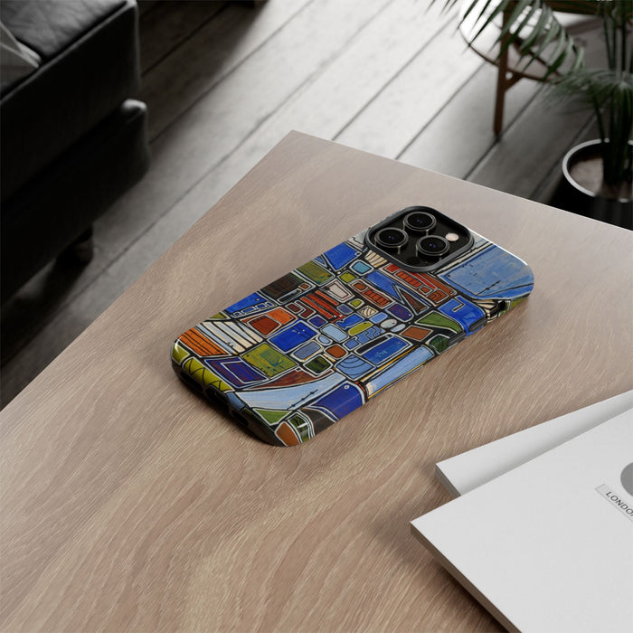 Abstract Mosaic Tough Phone Case — Colorful Geometric  Protective Cover