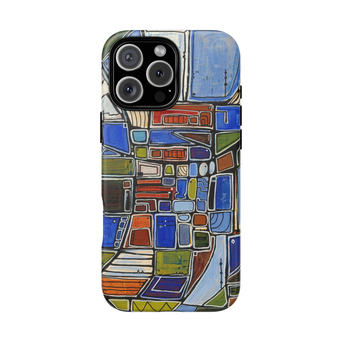 Abstract Mosaic Tough Phone Case — Colorful Geometric  Protective Cover