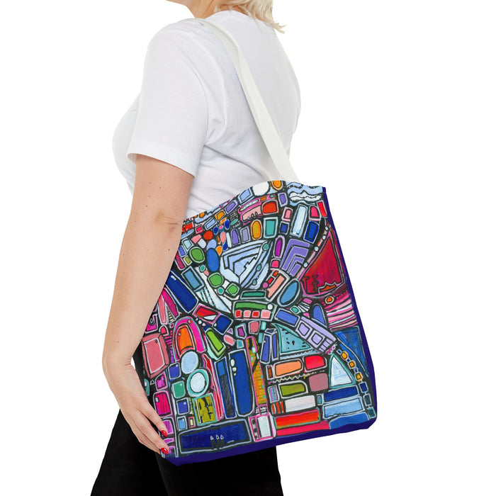 Abstract Colorblock Tote Bag — Vibrant Geometric Art Print