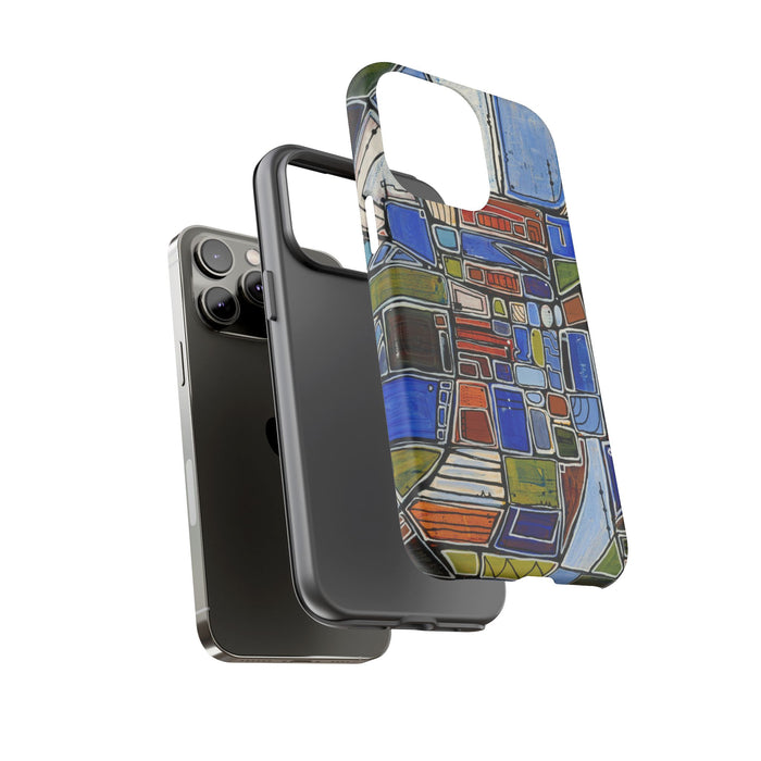 Abstract Mosaic Tough Phone Case — Colorful Geometric  Protective Cover