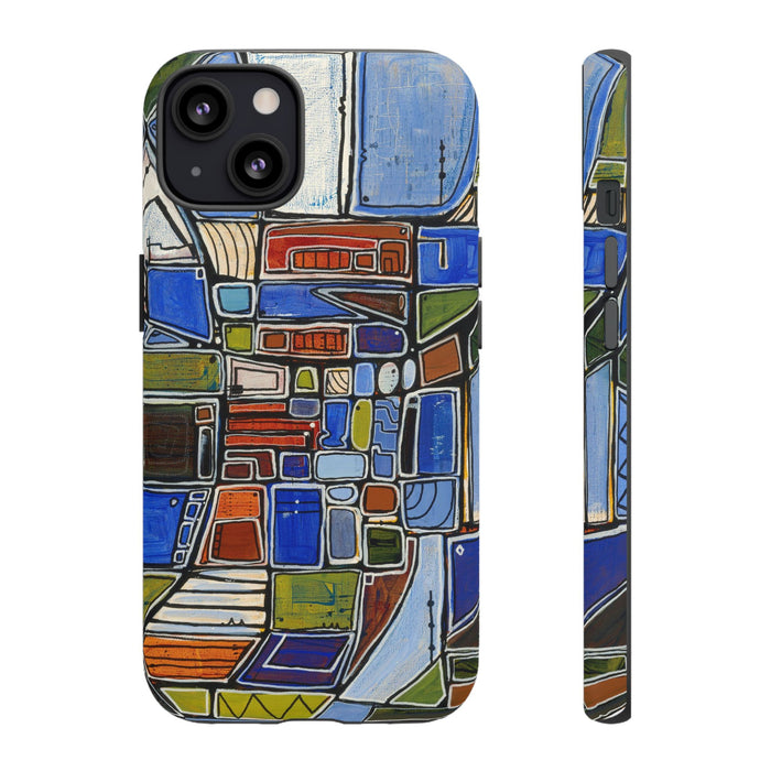 Abstract Mosaic Tough Phone Case — Colorful Geometric  Protective Cover