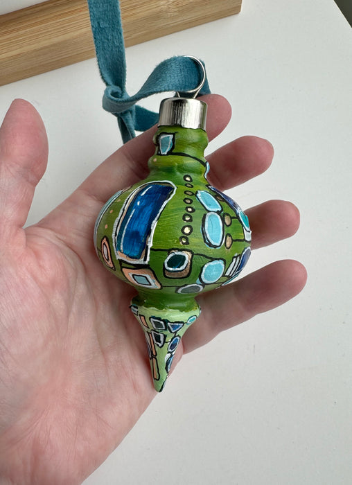 Green and Blue Ceramic Ornament