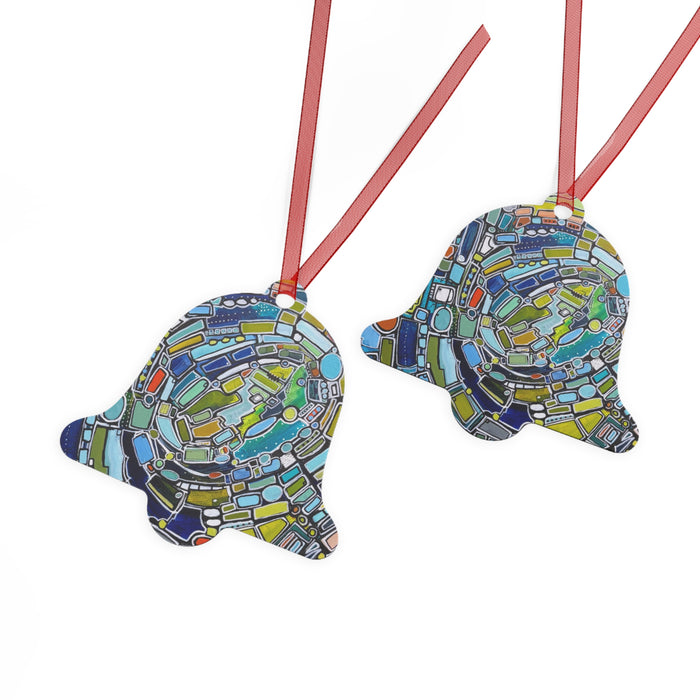 "Green Vortex" Metal Ornament