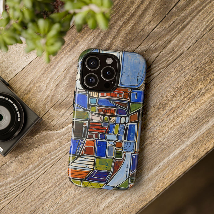 Abstract Mosaic Tough Phone Case — Colorful Geometric  Protective Cover