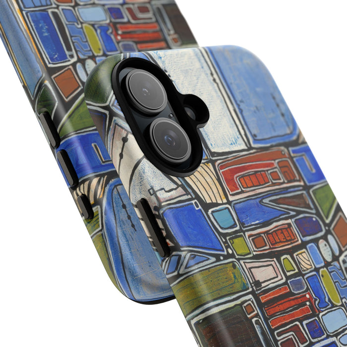 Abstract Mosaic Tough Phone Case — Colorful Geometric  Protective Cover