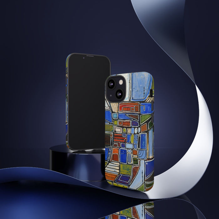 Abstract Mosaic Tough Phone Case — Colorful Geometric  Protective Cover
