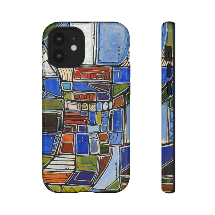 Abstract Mosaic Tough Phone Case — Colorful Geometric  Protective Cover