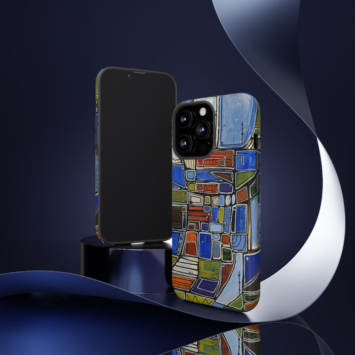 Abstract Mosaic Tough Phone Case — Colorful Geometric  Protective Cover
