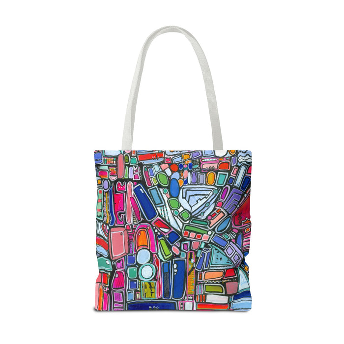 Abstract Colorblock Tote Bag — Vibrant Geometric Art Print